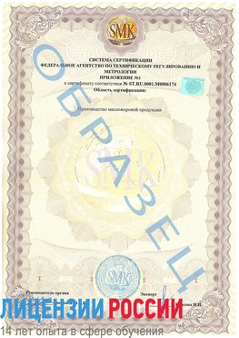 Образец сертификата соответствия (приложение) Ленинск-Кузнецкий Сертификат ISO 22000